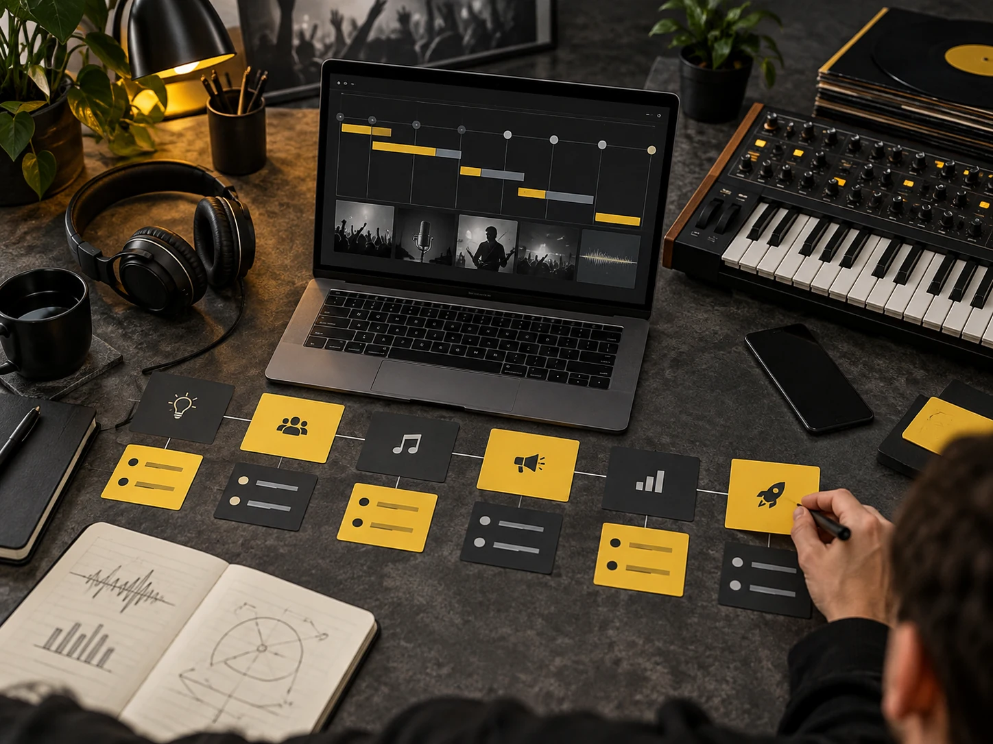 Dijital yapım planı için müzik projesi takvimi